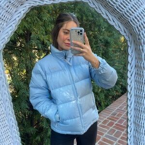 Y2K Jansport baby blue puffer jacket sz m